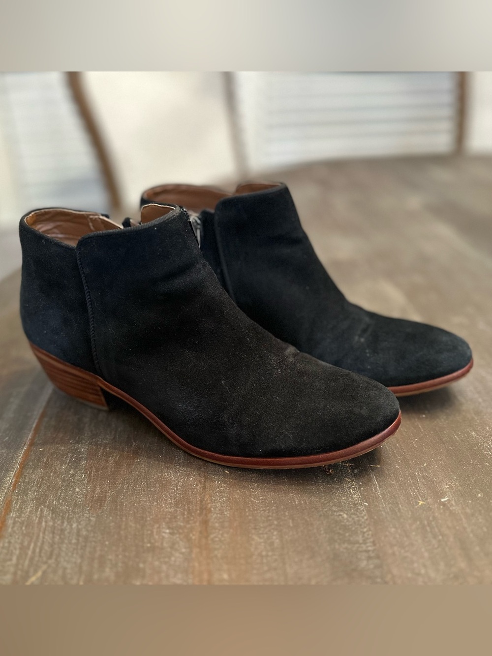 Sam Edelman women’s Petty Black Suede Short Boots bootie Size 7